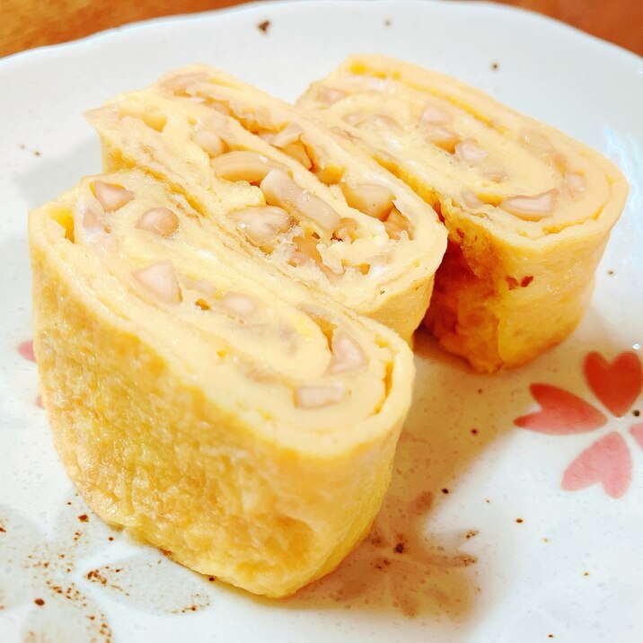 卵1個☆ピーナッツ入り卵焼き